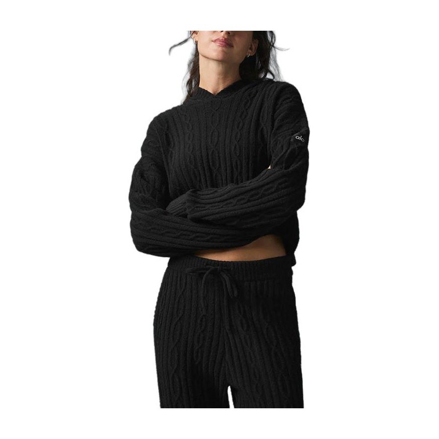 alo yoga Hoodie Knit Pullover Athletic Heather Grey