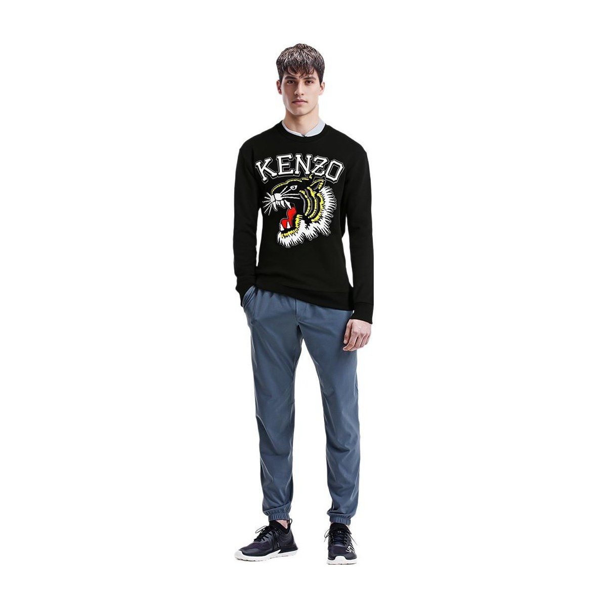 KENZO Embroidered Crewneck Sweatshirt Black
