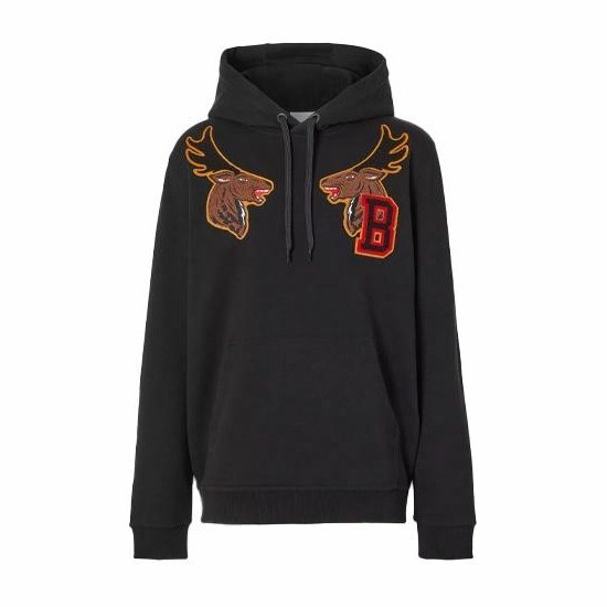 Burberry Animal Letter Hoodie Black