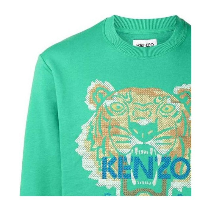 KENZO FW22 Tiger Print Crewneck Sweatshirt Green