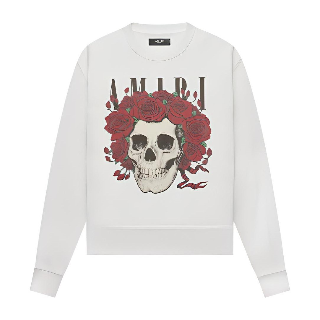 AMIRI Skull Print Crewneck White
