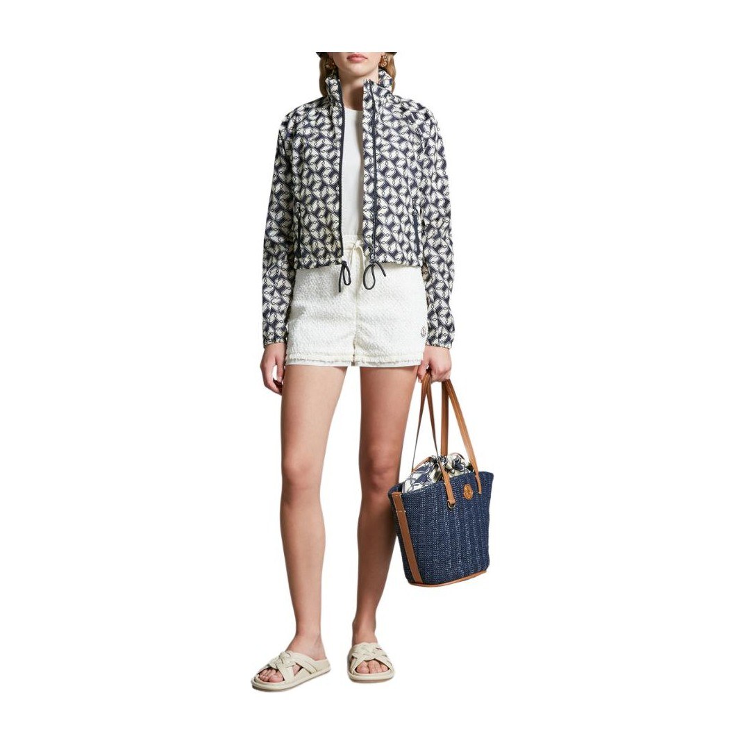 Moncler Mid-Rise Drawstring Shorts White