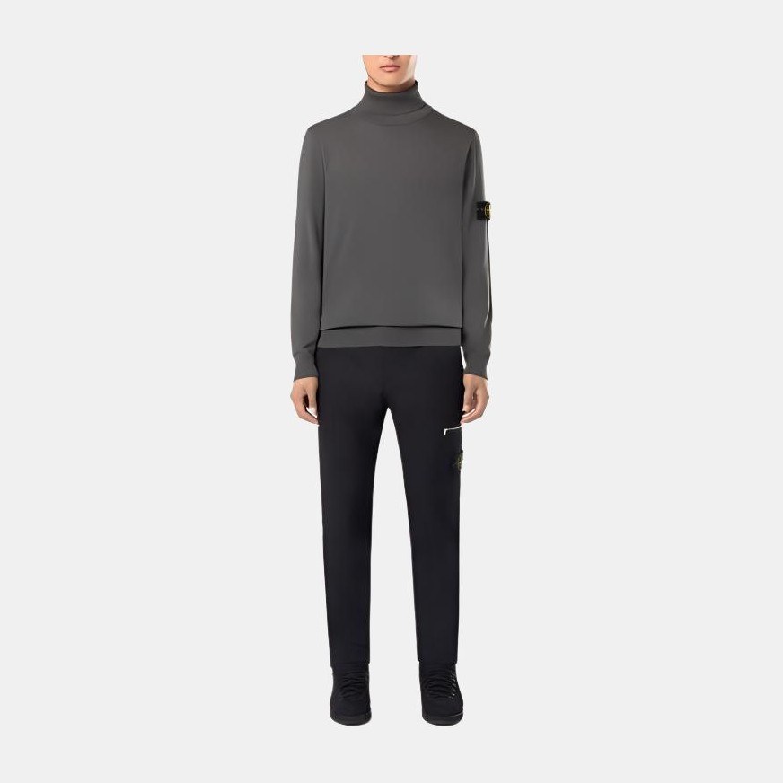 Stone Island Slim Logo Zip Pants Black