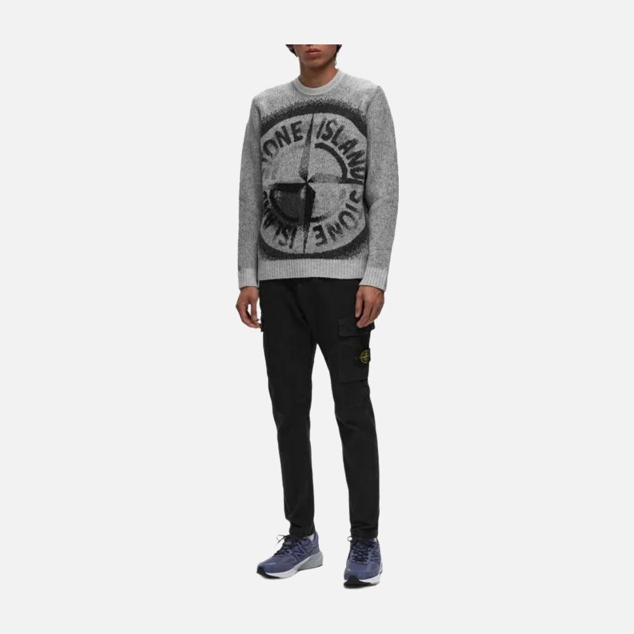Stone Island Logo Zip Tapered Pants Black