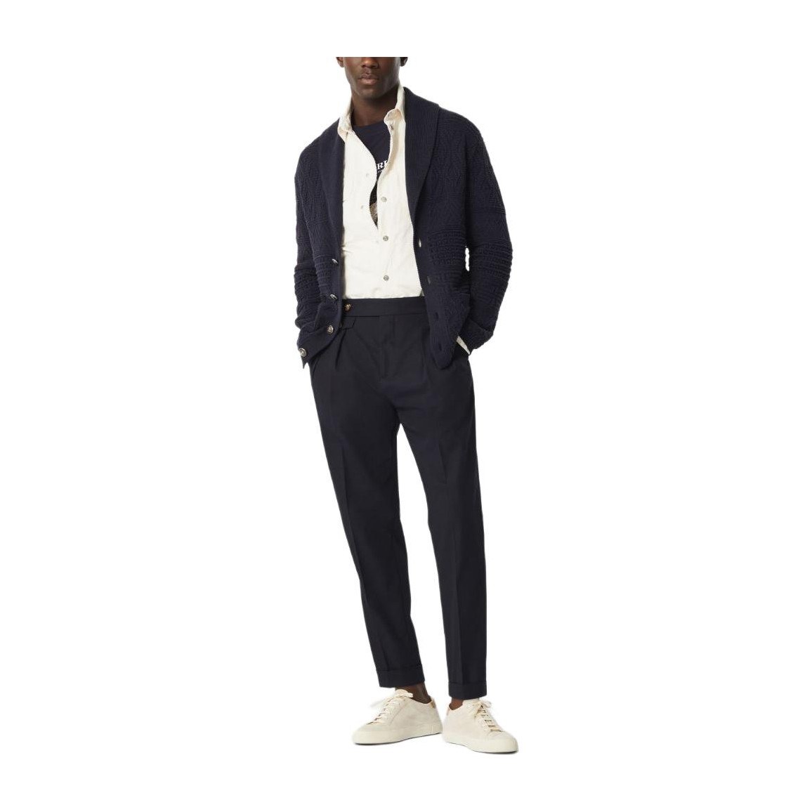 Brunello Cucinelli Navy Knit Cardigan