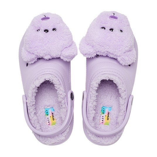 Lazy Oaf x Crocs Classic Lined Clog Crystal Purple