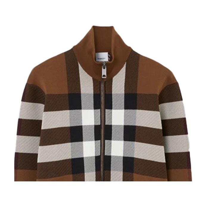 Burberry FW23 Check Zip Jacket Brown