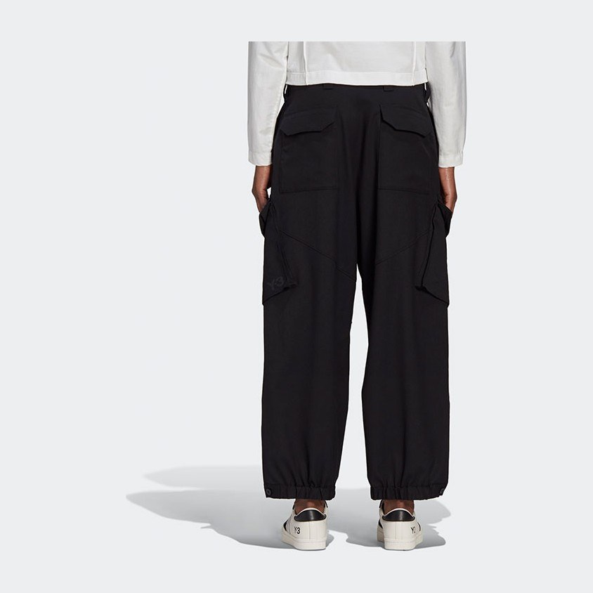 Y-3 Wool Cargo Pants Black