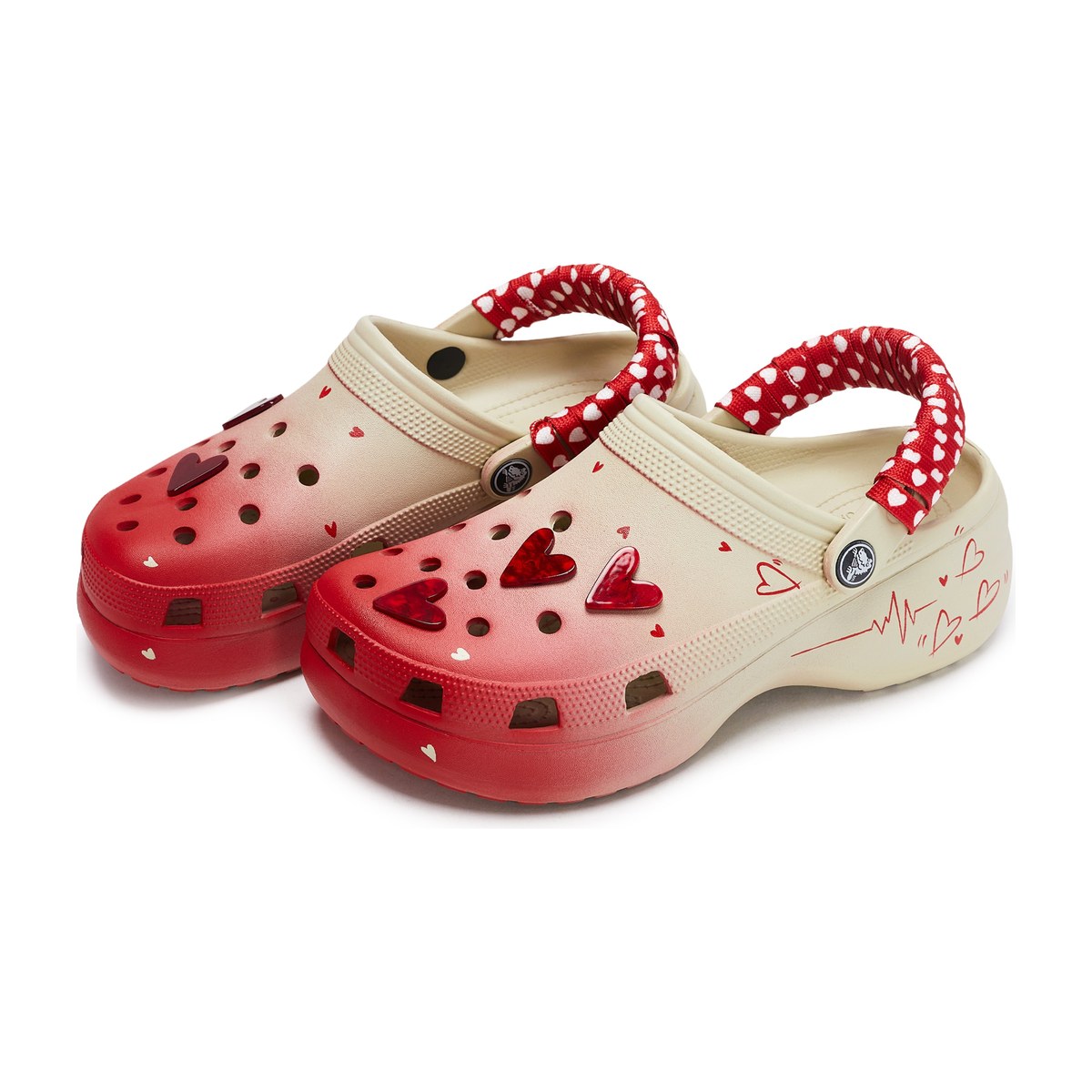 Crocs Classic Platform Clog Velvet Red Heart