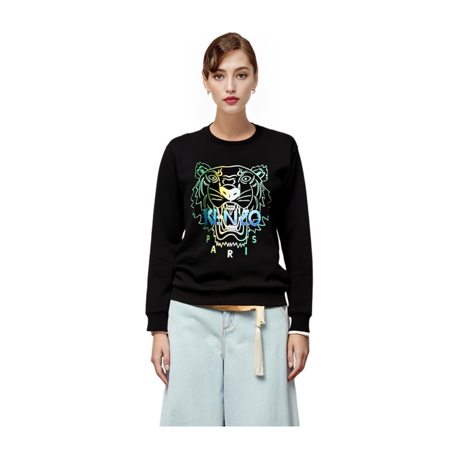 KENZO Logo Print Crewneck Sweatshirt Black