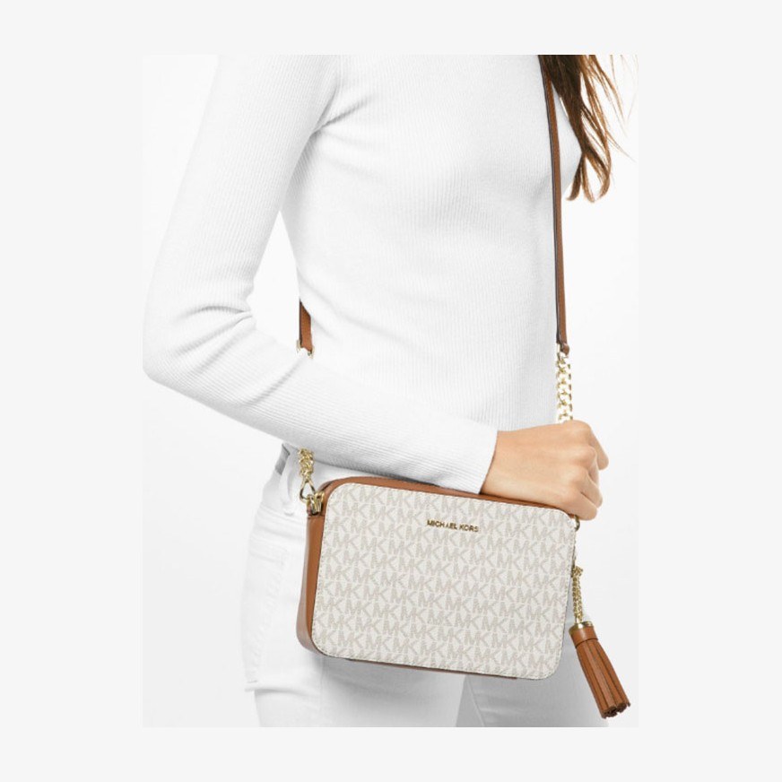 Michael Kors Jet Set Camera Bag Vanilla Brown