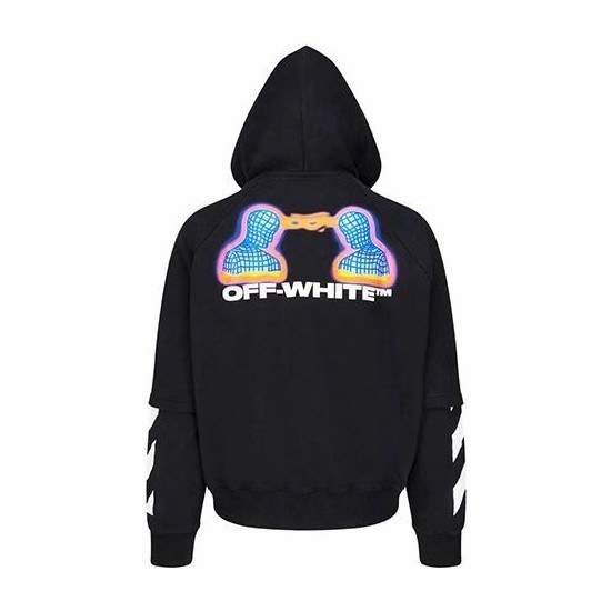 OFF-WHITE FW19 Printed Hoodie Black