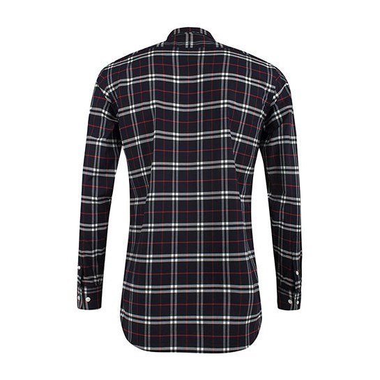 Burberry Navy Check Button-Up Shirt