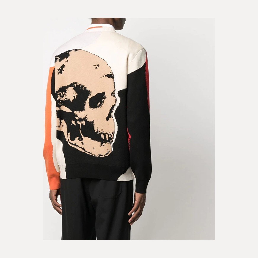 Alexander McQueen FW21 Skull Crewneck Sweater White