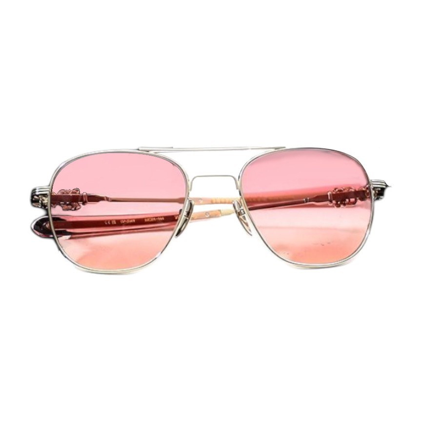 Chrome Hearts Aviator Sunglasses Pink Gold