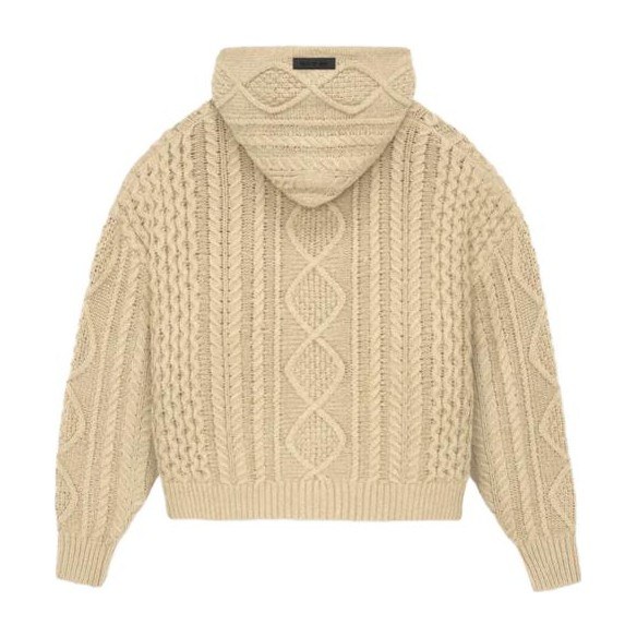 Fear of God Essentials Cable Knit Hoodie Gold Heather