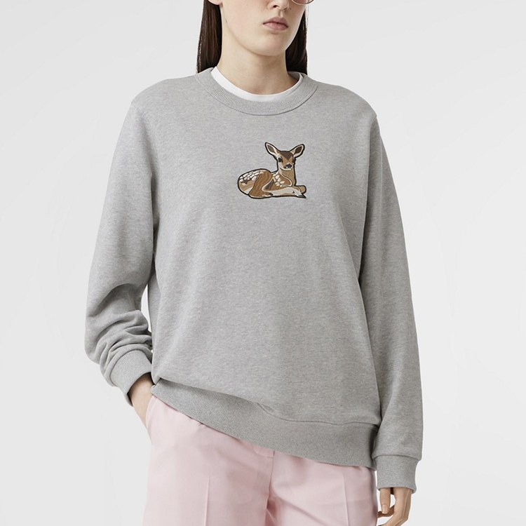 Burberry Deer Print Sweatshirt Light Grey