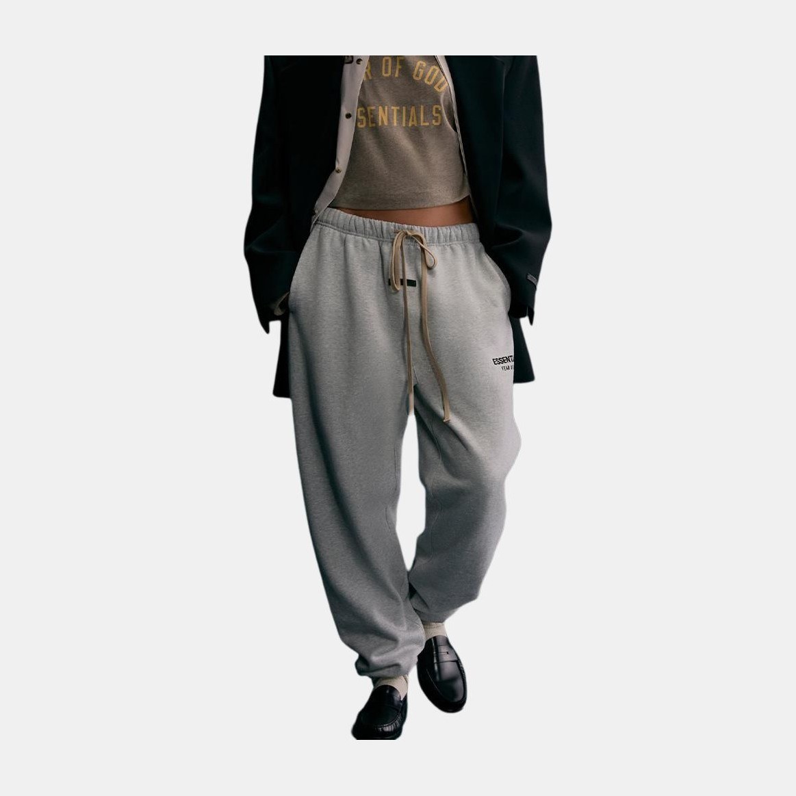 Fear of God Essentials FW24 Holiday Core Fleece Pants Light Mist Grey