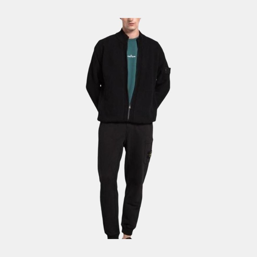 Stone Island Ghost Pieces Black Knit Zip Sweater