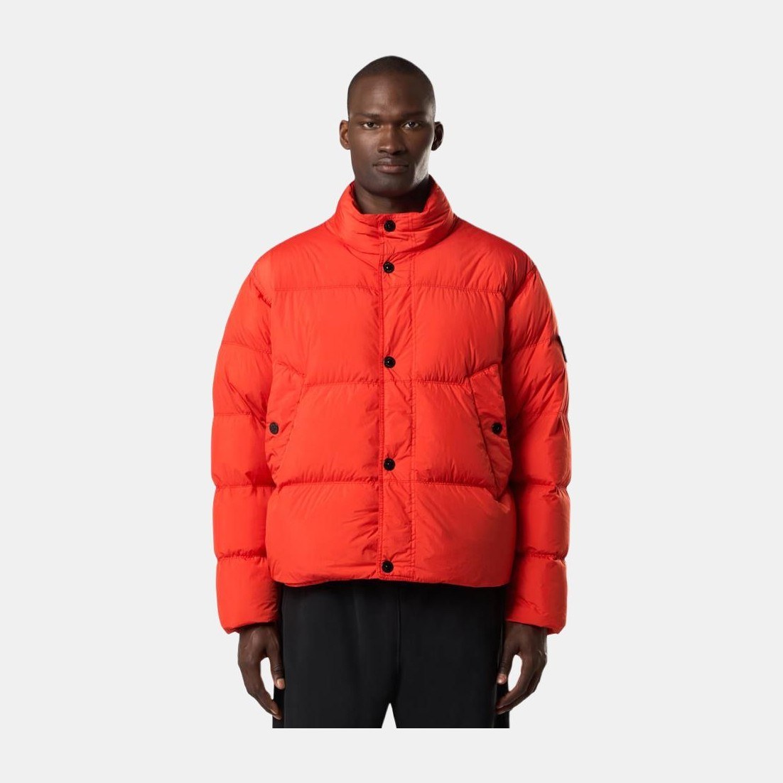 Stone Island Badge Collar Jacket Scarlet