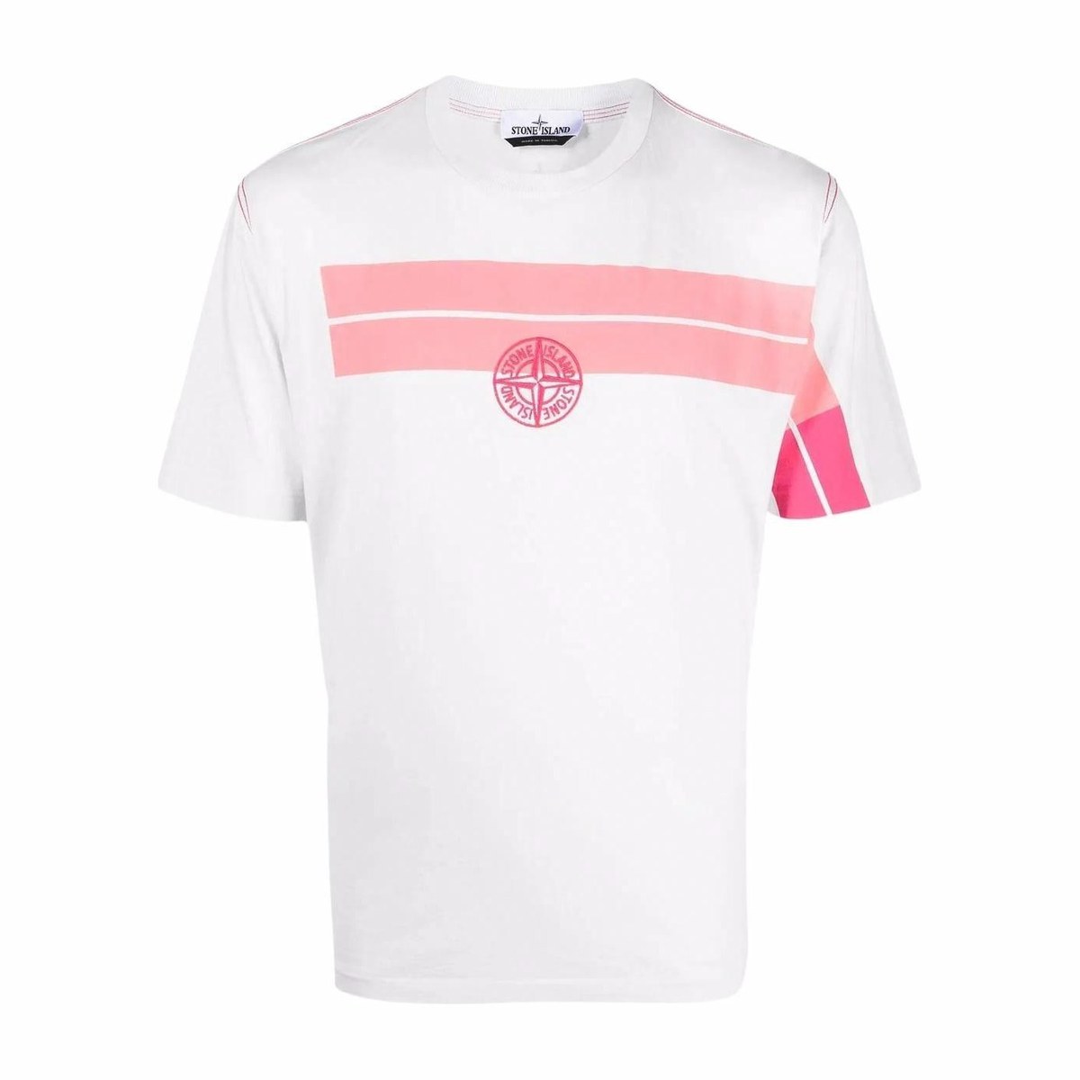 Stone Island SS22 Striped Logo T-Shirt White