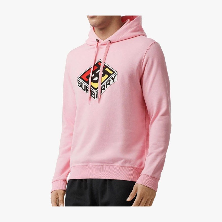 Burberry Logo Cotton Hoodie Pink
