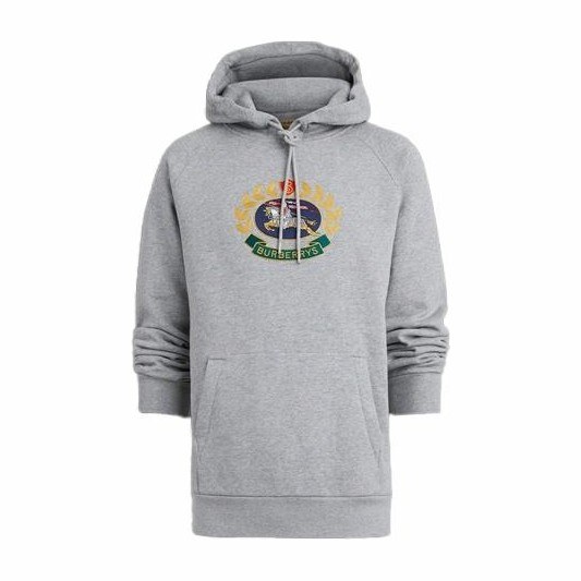Burberry Logo Hoodie Light Grey