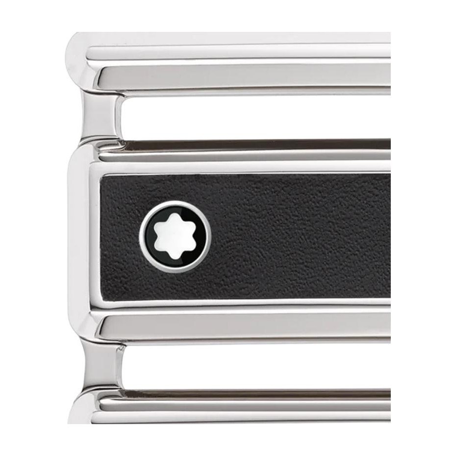 Montblanc Leather Belt Rectangle Buckle Black Brown 3cm