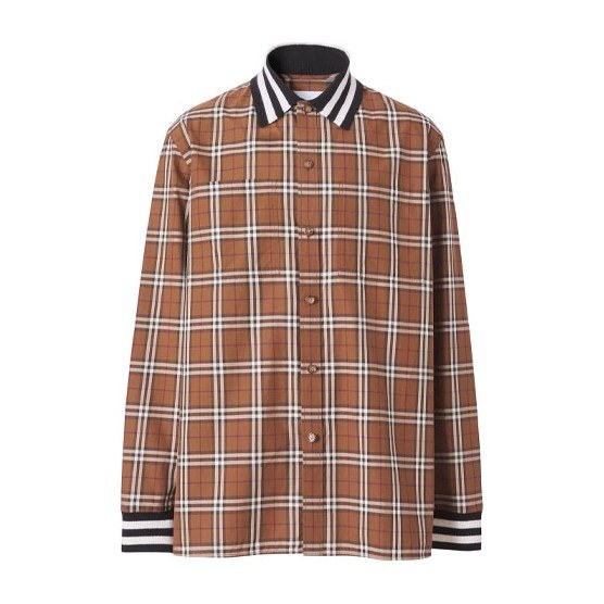 Burberry SS22 Check Print Shirt Brown