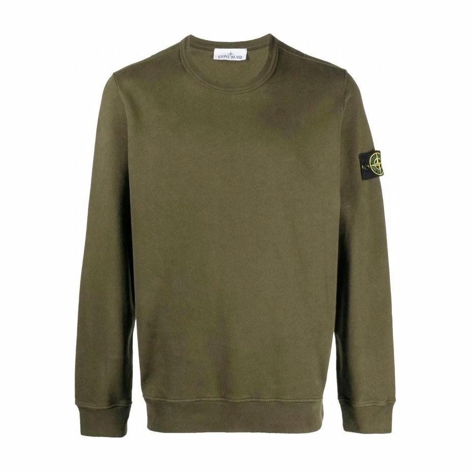 Stone Island Olive Green Crewneck Sweatshirt