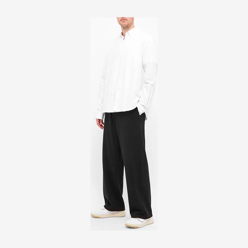 KENZO FW21 Logo Embroidered Long Sleeve Shirt White
