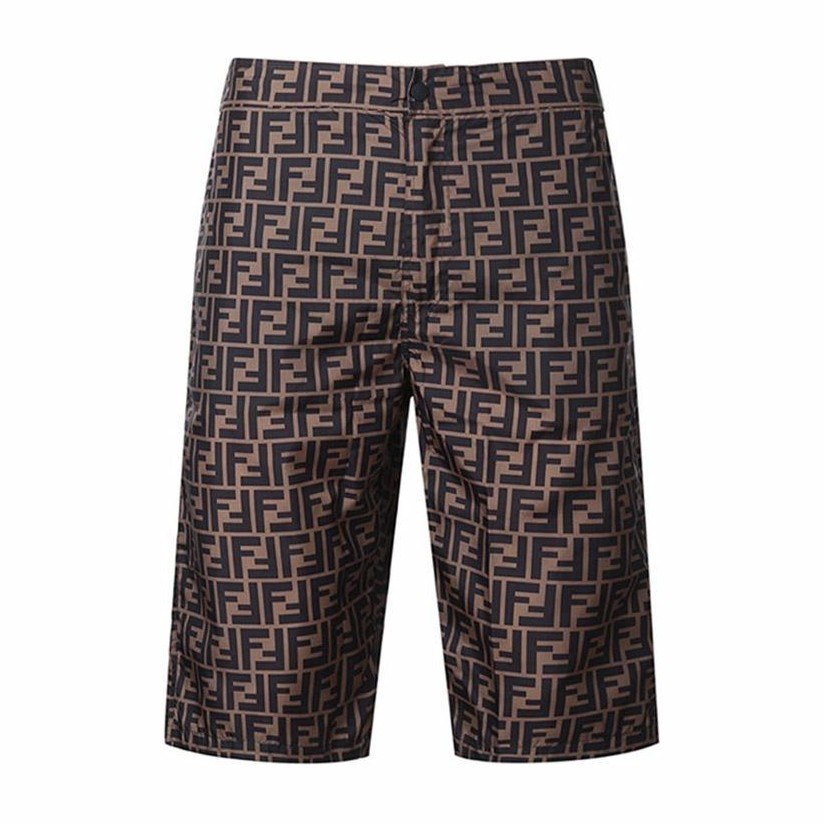 Fendi FF Pattern Swim Shorts Brown