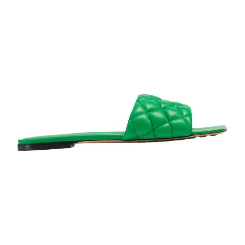 Bottega Veneta Padded Slides Green