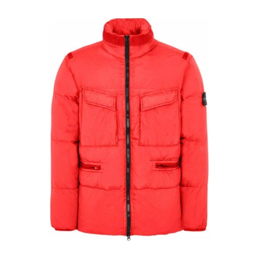 Stone Island Logo Puffer Jacket Red
