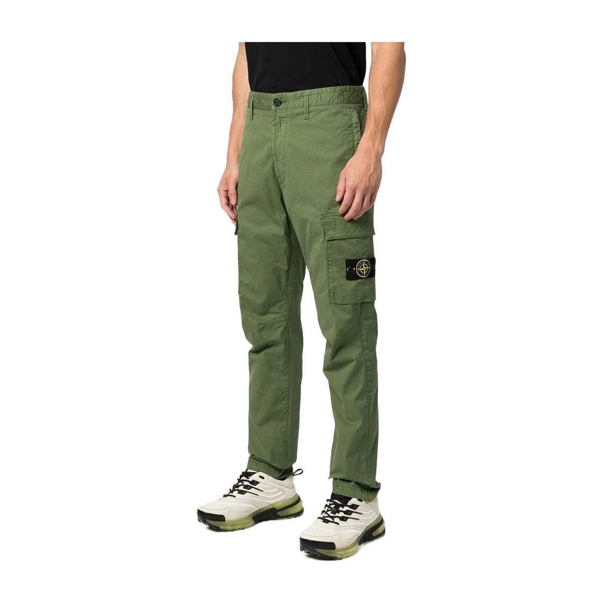 Stone Island FW22 Logo Patch Pants Green