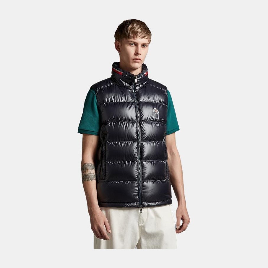 Moncler Logo Print Vest Navy
