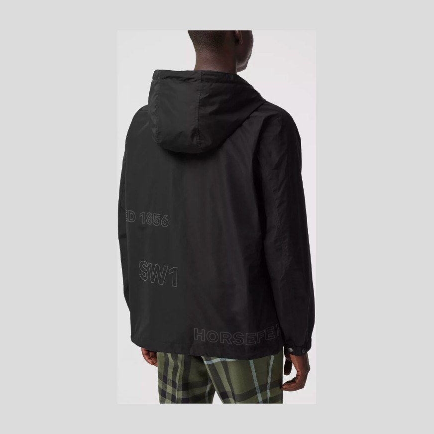 Burberry Hooded Zip Jacket Black