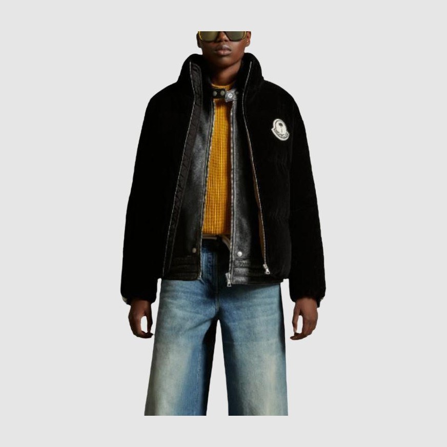 Moncler x Palm Angels FW23 Corduroy Down Jacket Black