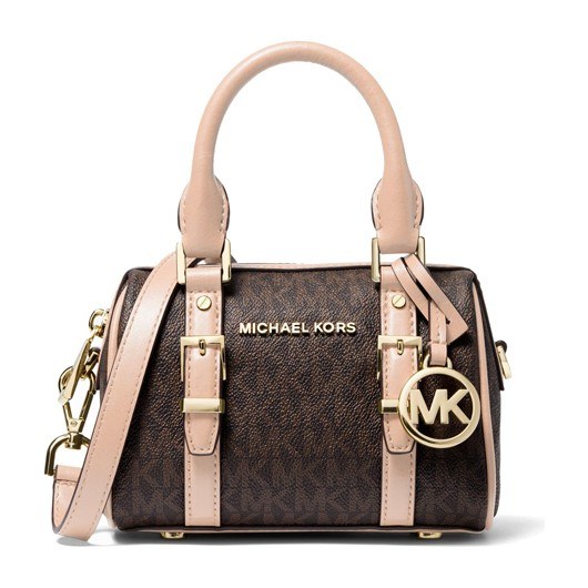 Michael Kors Bedford Boston Bag Brown Pink
