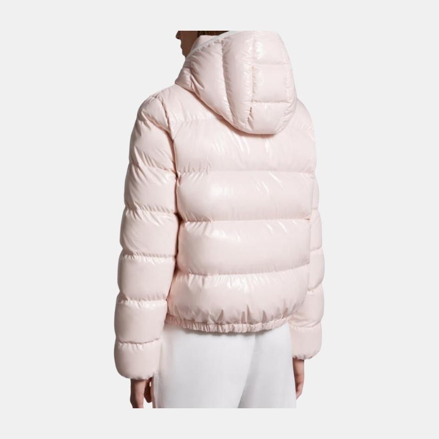 Moncler Logo Hooded Down Jacket Pink