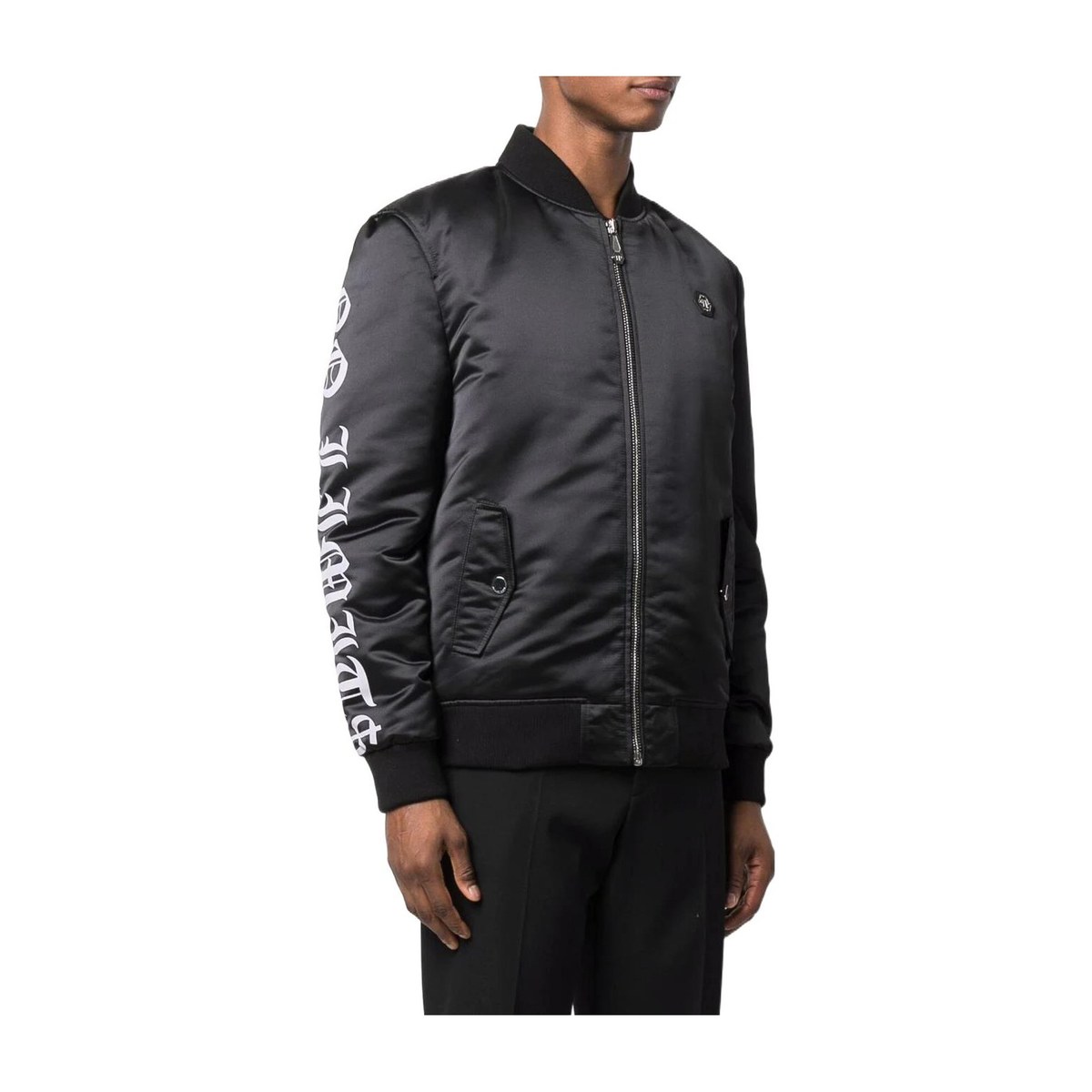 Philipp Plein SS23 Logo Bomber Jacket Black