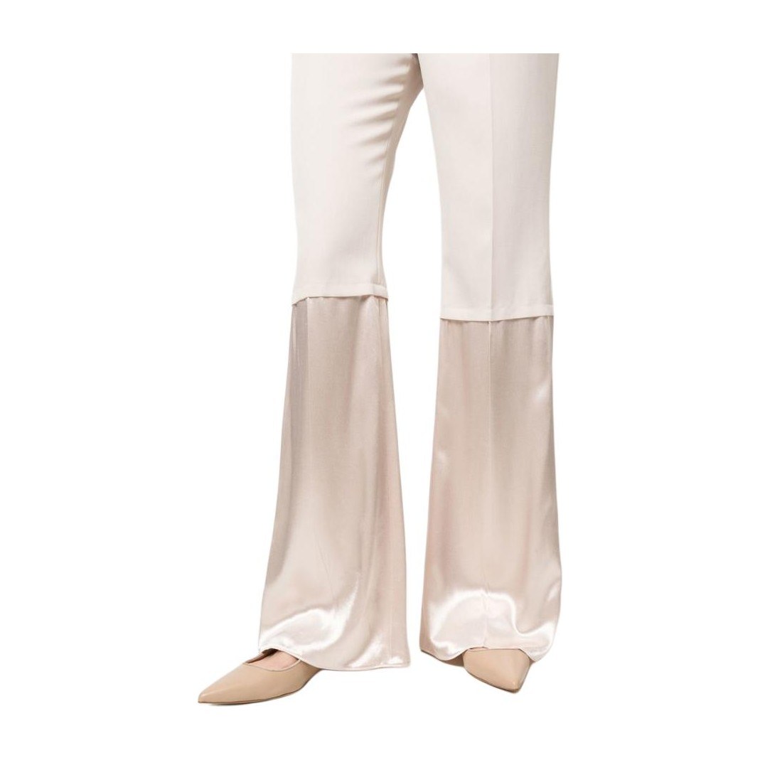 Fendi SS23 High Waist Flared Trousers Off White