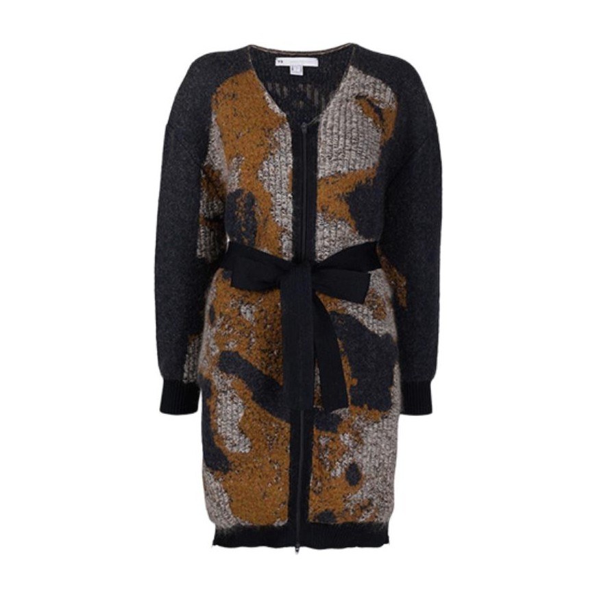 Y-3 FW21 Camo Knit Sweater Brown