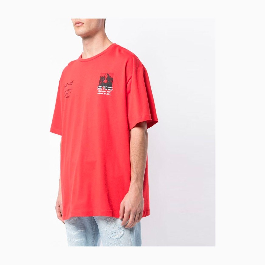 OFF-WHITE Mona Lisa SS19 Red Tee