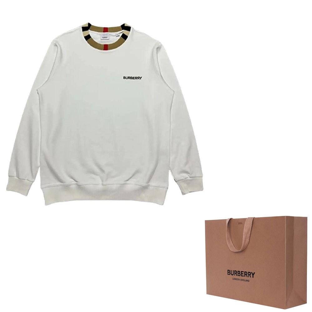 Burberry Logo Crewneck Sweatshirt White