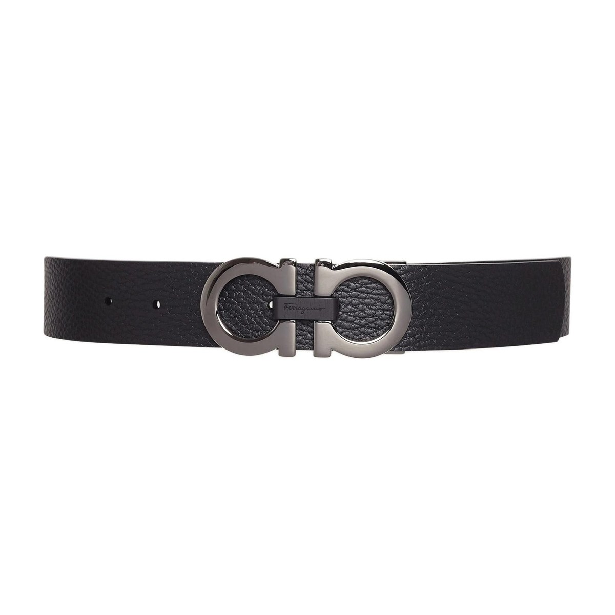 Ferragamo Reversible Smooth Buckle Belt Black Walnut 3.5cm