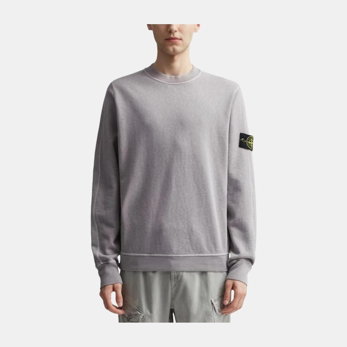 Stone Island SS24 Logo Print Crewneck Sweatshirt Grey