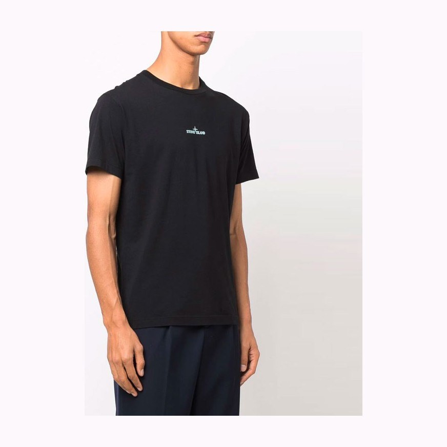 Stone Island Logo Print T-Shirt Black