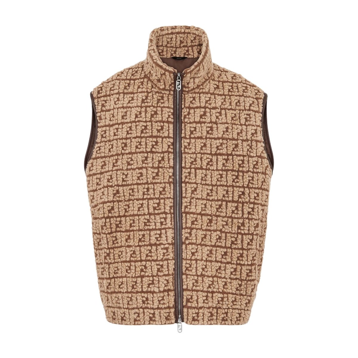 Fendi Logo Jacquard Vest Brown