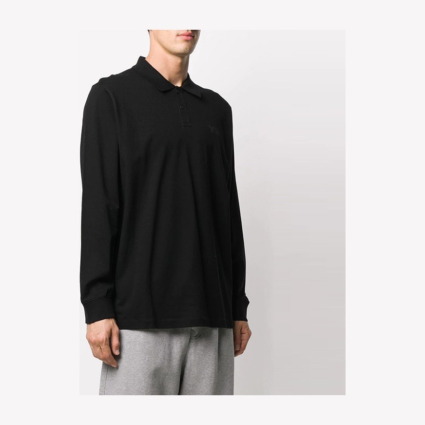 Y-3 Long Sleeve Polo Black